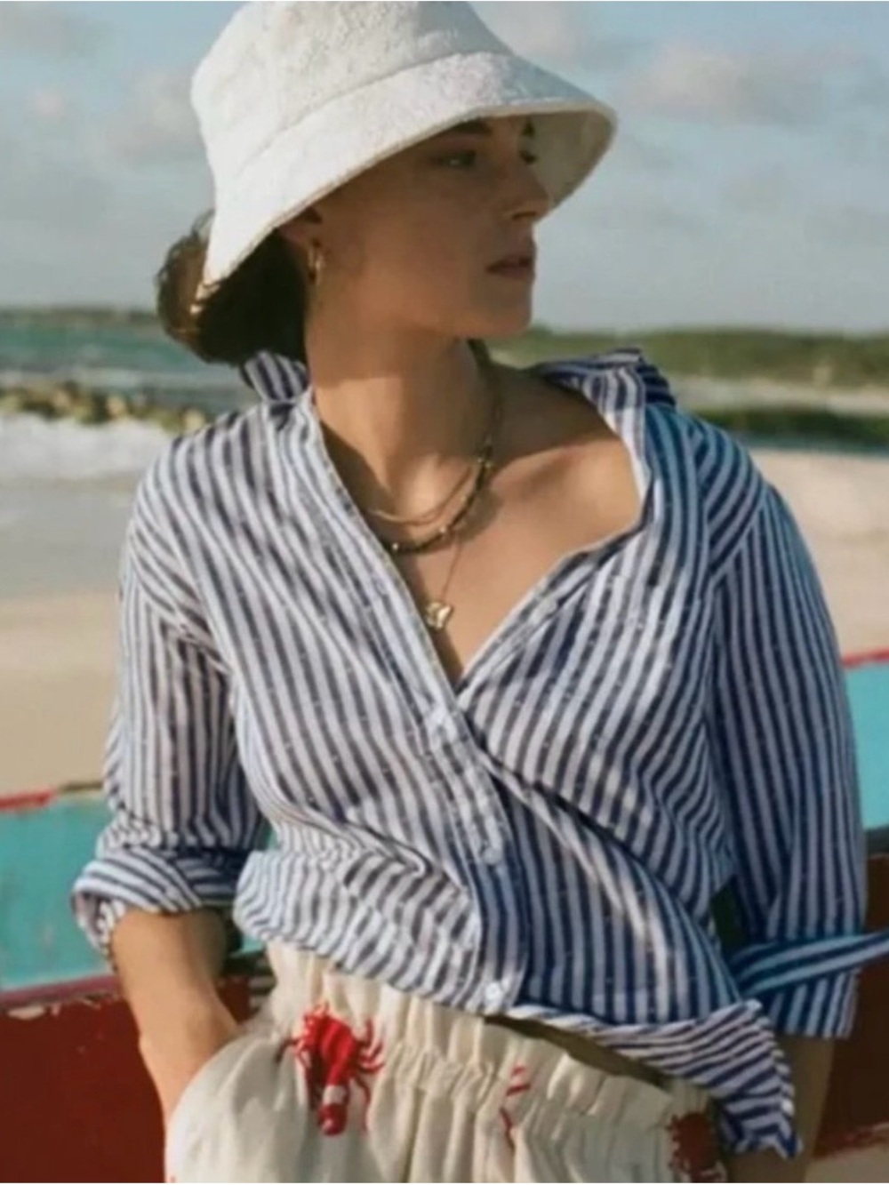 Anthropologie Grayson Hero striped button down with dots - Picture 4 of 12